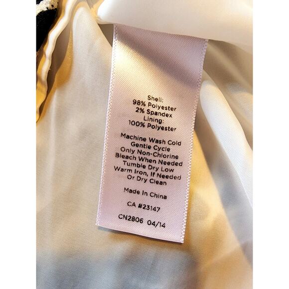 VTG 90s Talbots Petite Black White Animal Print Sheath Dress Sz 6 6P Leopard Y2K - Picture 7 of 10